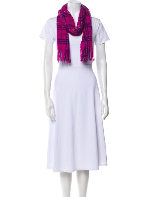 Burberry Merino Wool Plaid Print Scarf