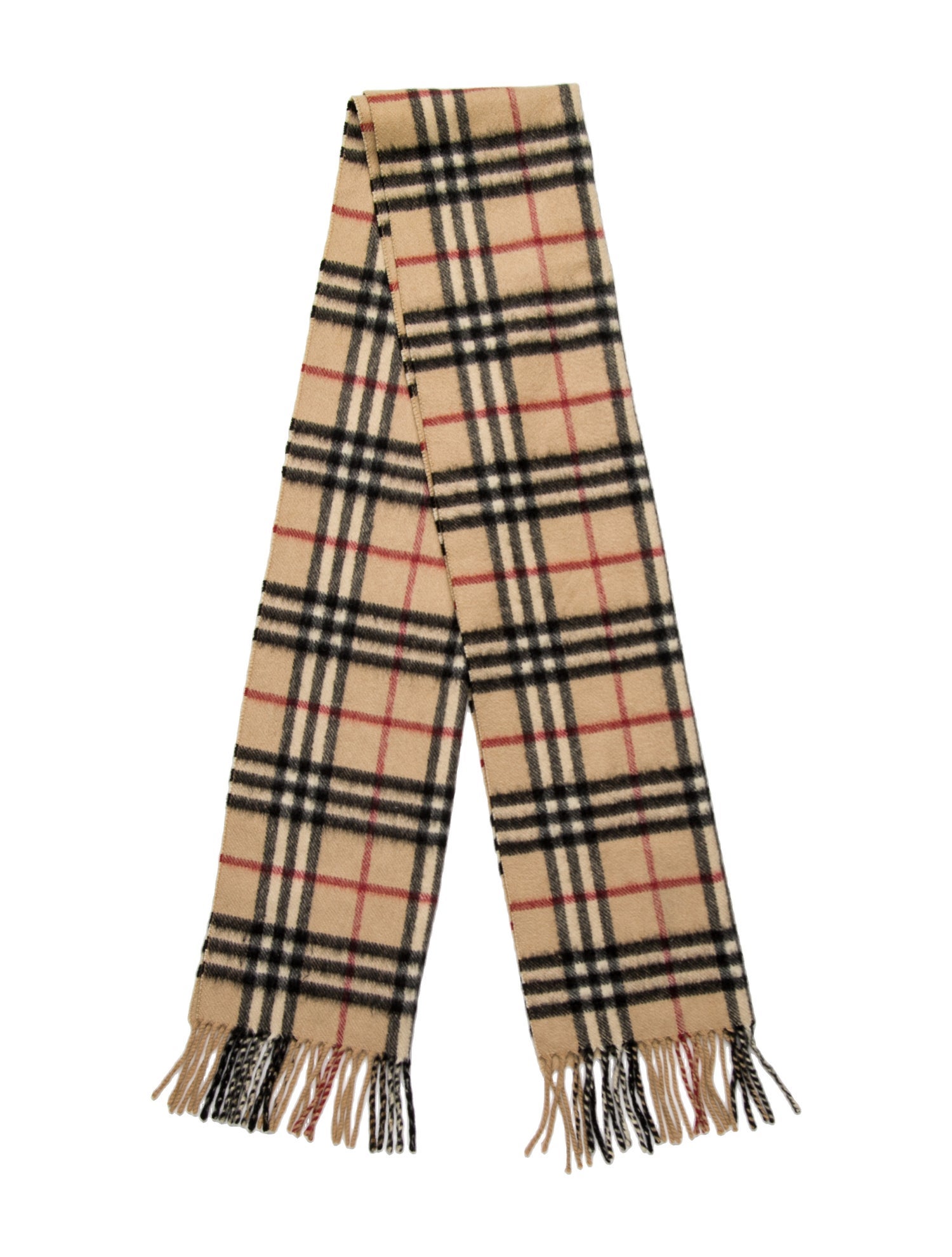 Burberry Cashmere Plaid Print Scarf