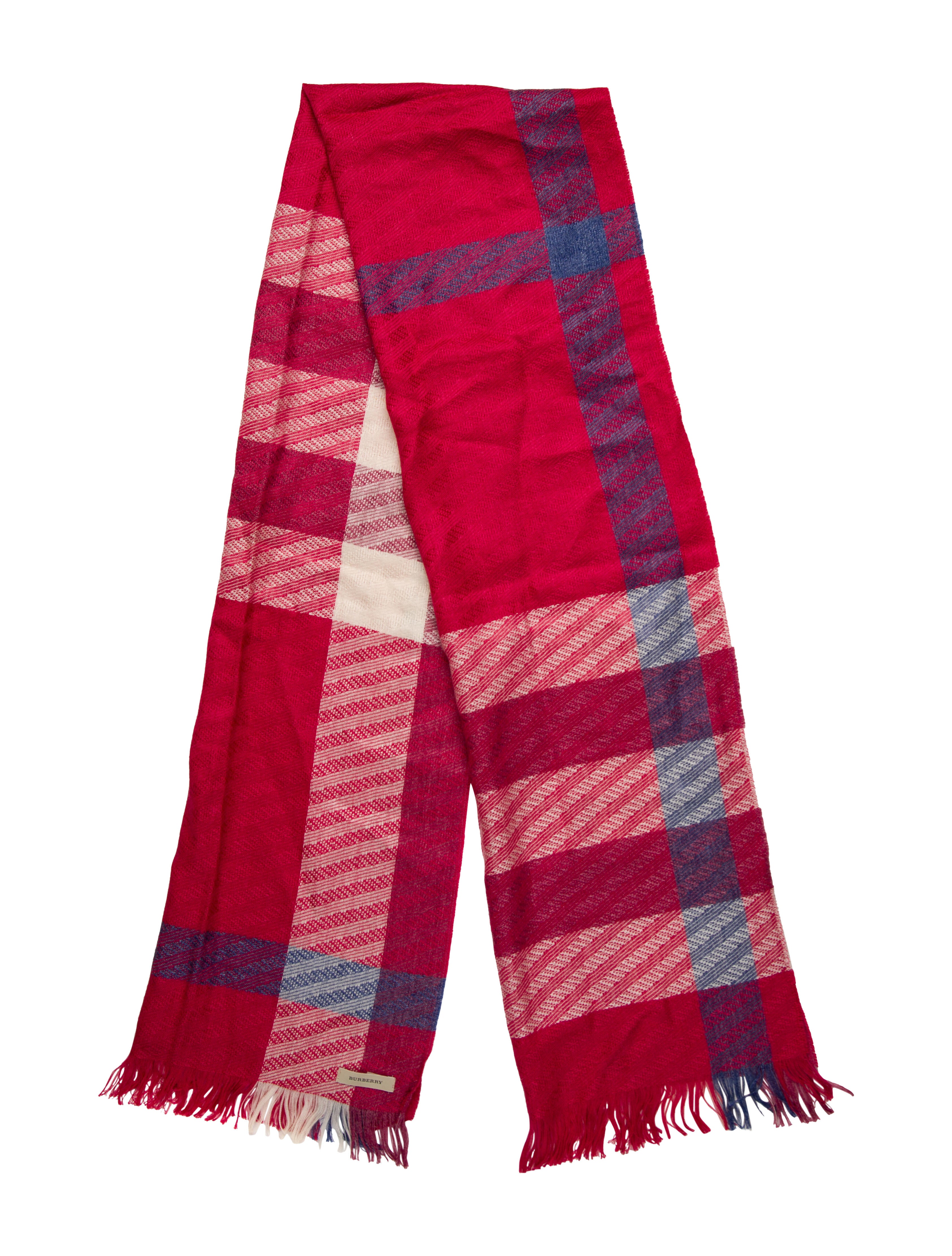 Burberry Cashmere Plaid Print Scarf