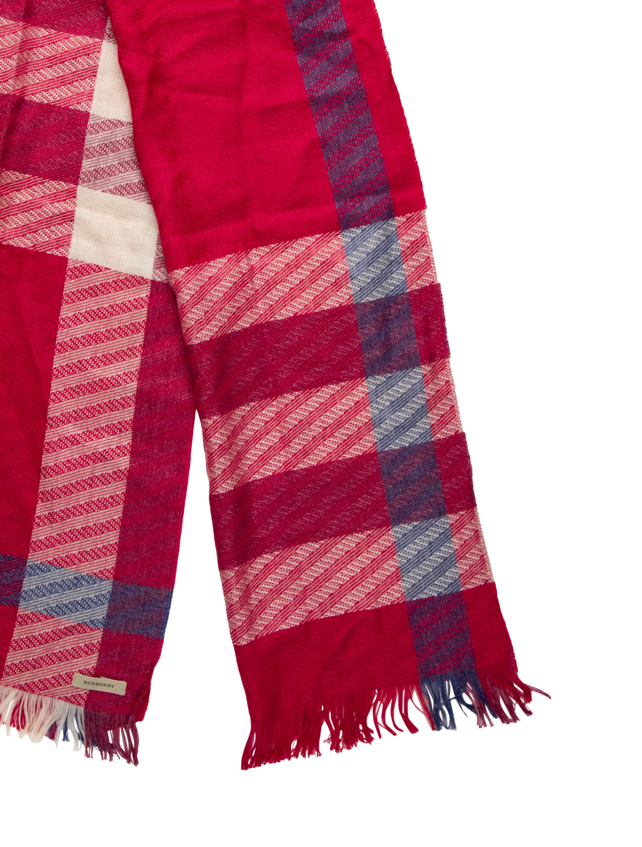 Burberry Cashmere Plaid Print Scarf