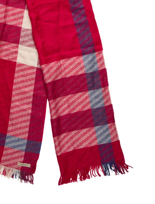 Burberry Cashmere Plaid Print Scarf