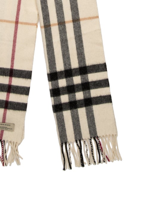 Burberry Cashmere Plaid Print Scarf