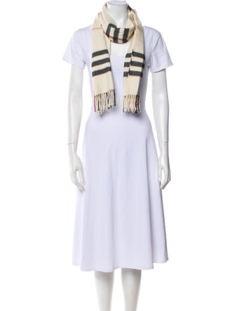 Burberry Cashmere Plaid Print Scarf