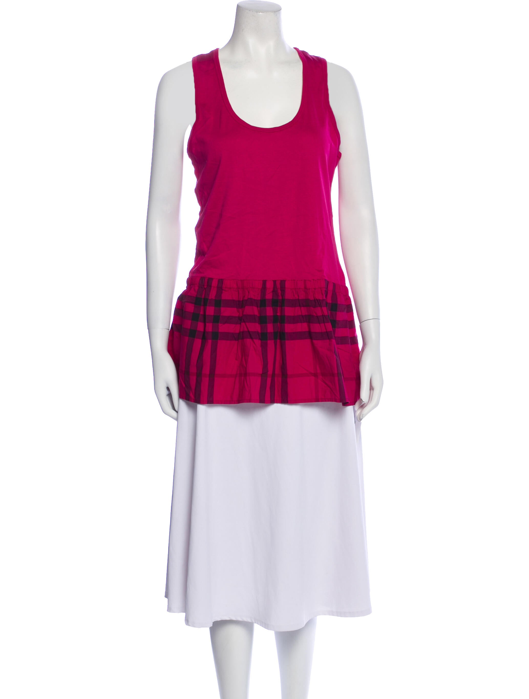 Burberry London Plaid Print Scoop Neck Tunic w/ Tags