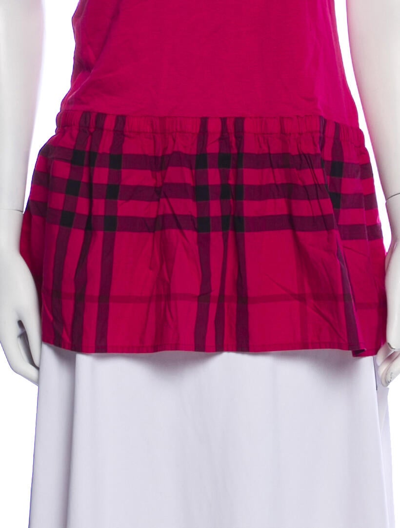 Burberry London Plaid Print Scoop Neck Tunic w/ Tags