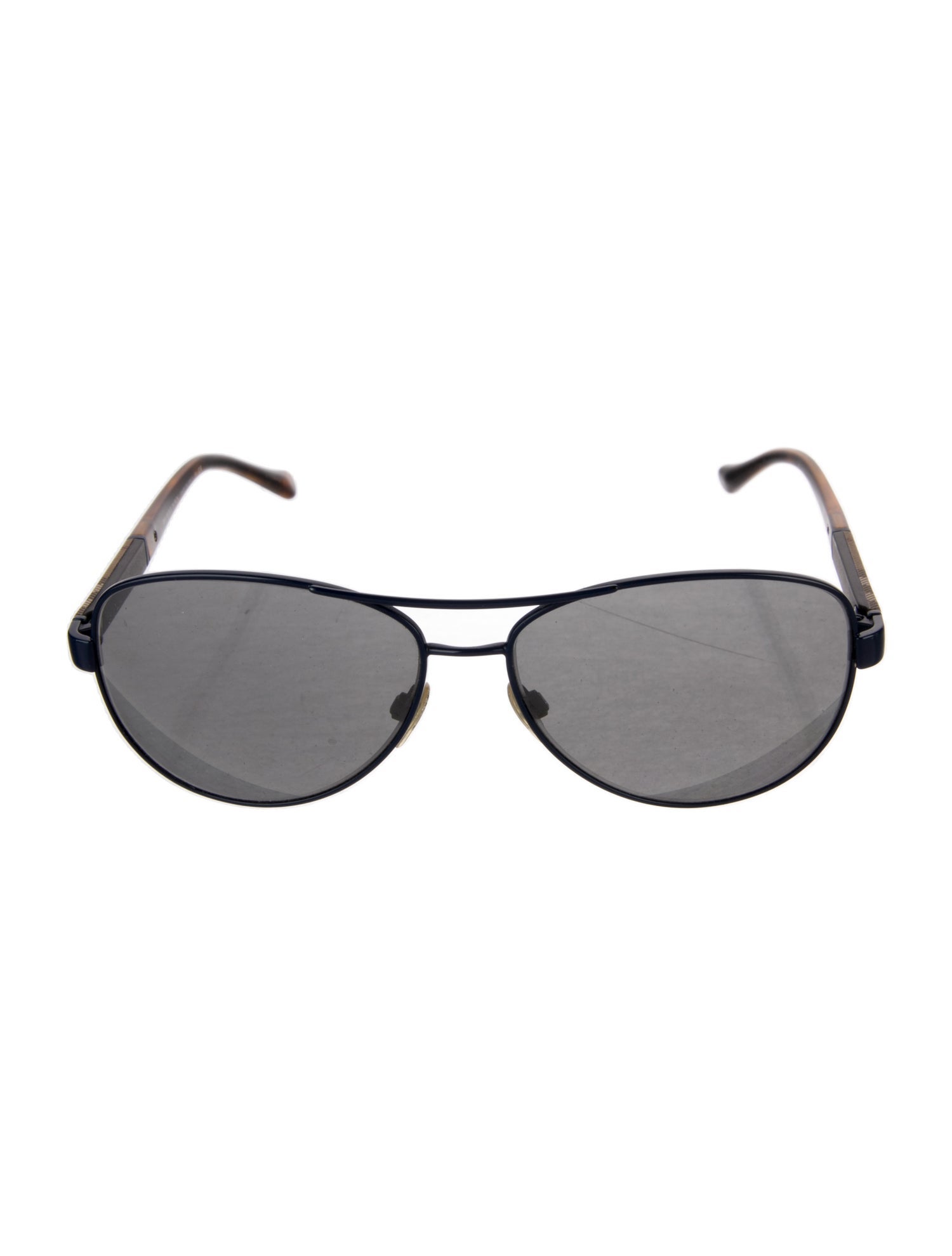 Burberry Nova Check Pattern Aviator Sunglasses