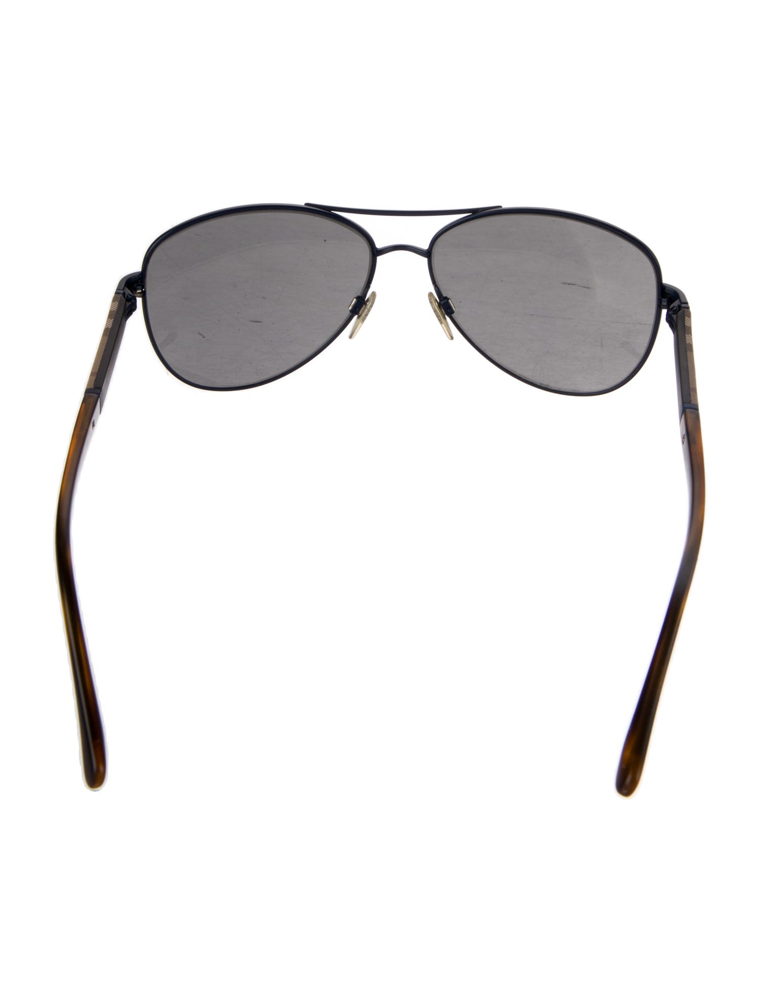 Burberry Nova Check Pattern Aviator Sunglasses