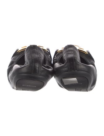 Burberry Nova Check Pattern Leather Ballet Flats