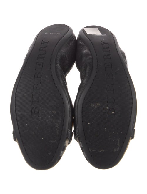 Burberry Nova Check Pattern Leather Ballet Flats