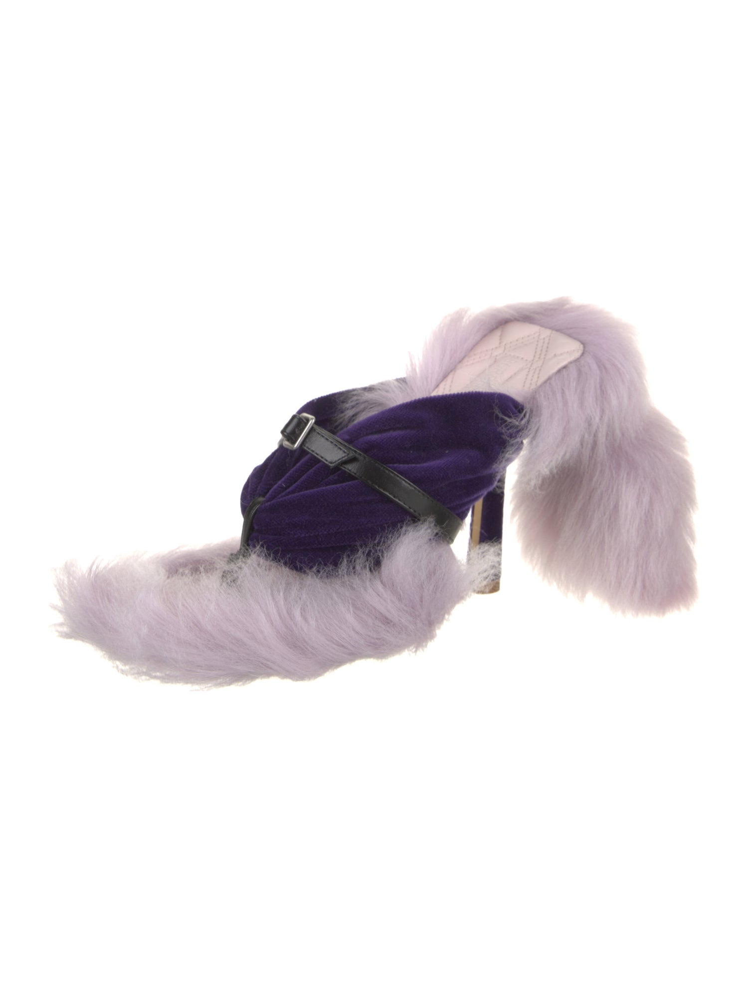 Burberry Leather Colorblock Pattern Slingback Sandals