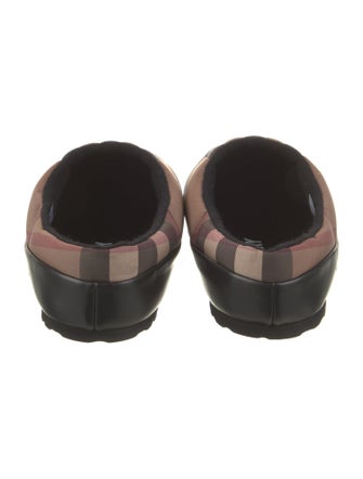 Burberry Ponyhair Plaid Print Slippers