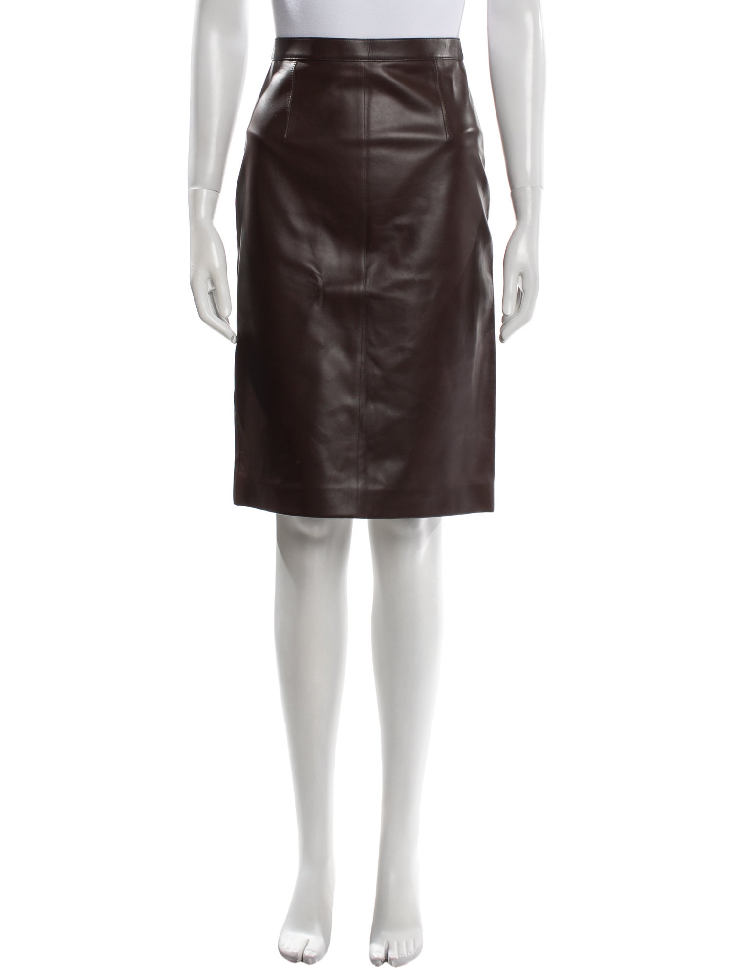 Burberry Leather Knee-Length Skirt w/ Tags