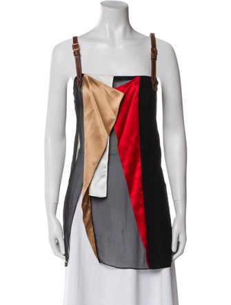 Burberry Silk Colorblock Pattern Top