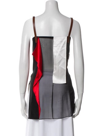 Burberry Silk Colorblock Pattern Top