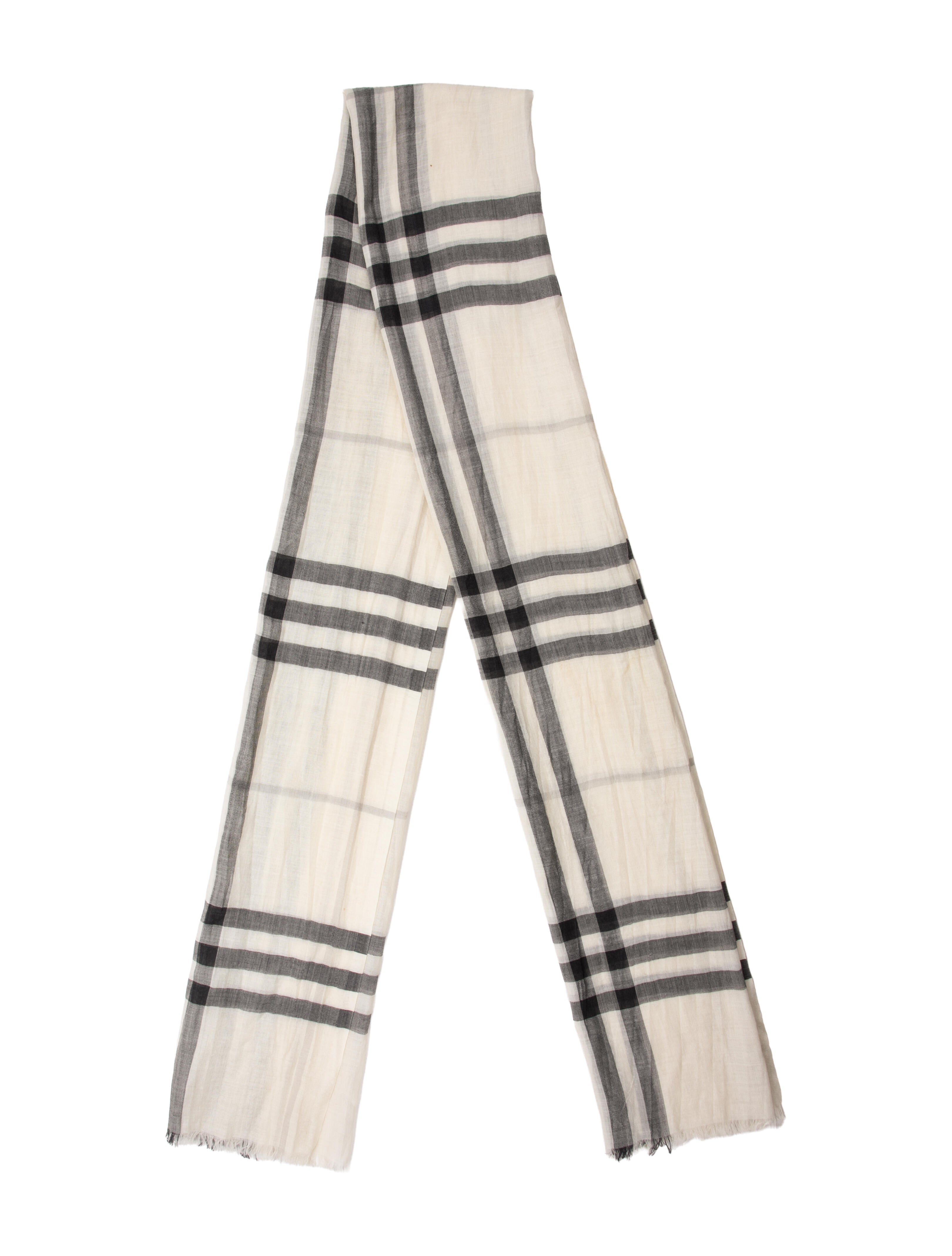 Burberry Wool Nova Check Pattern Scarf