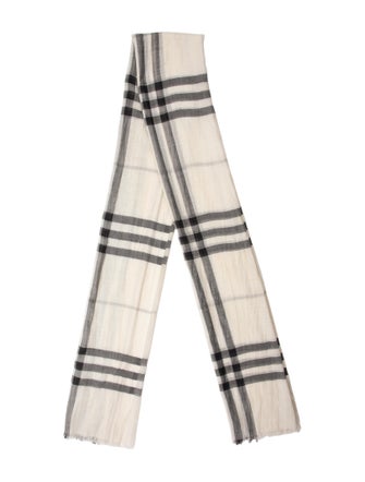 Burberry Wool Nova Check Pattern Scarf