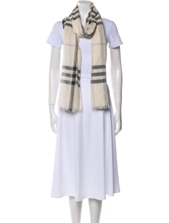 Burberry Wool Nova Check Pattern Scarf
