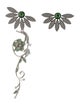 Burberry Crystal Asymmetrical Half Daisy Drop Earrings