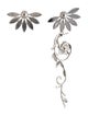 Burberry Crystal Asymmetrical Half Daisy Drop Earrings