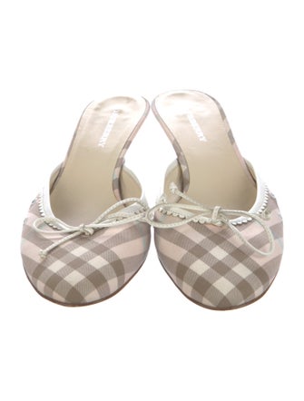 Burberry Plaid Print Mules