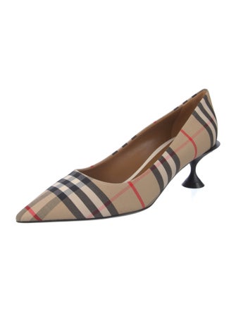 Burberry Nova Check Pattern Canvas Pumps