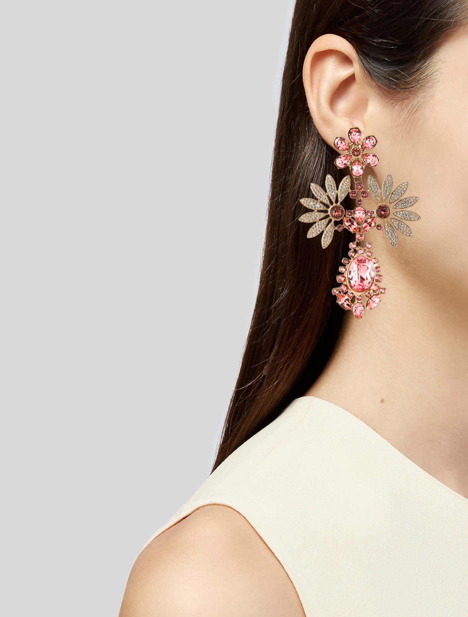 Burberry Half-Daisy Drop Earrings