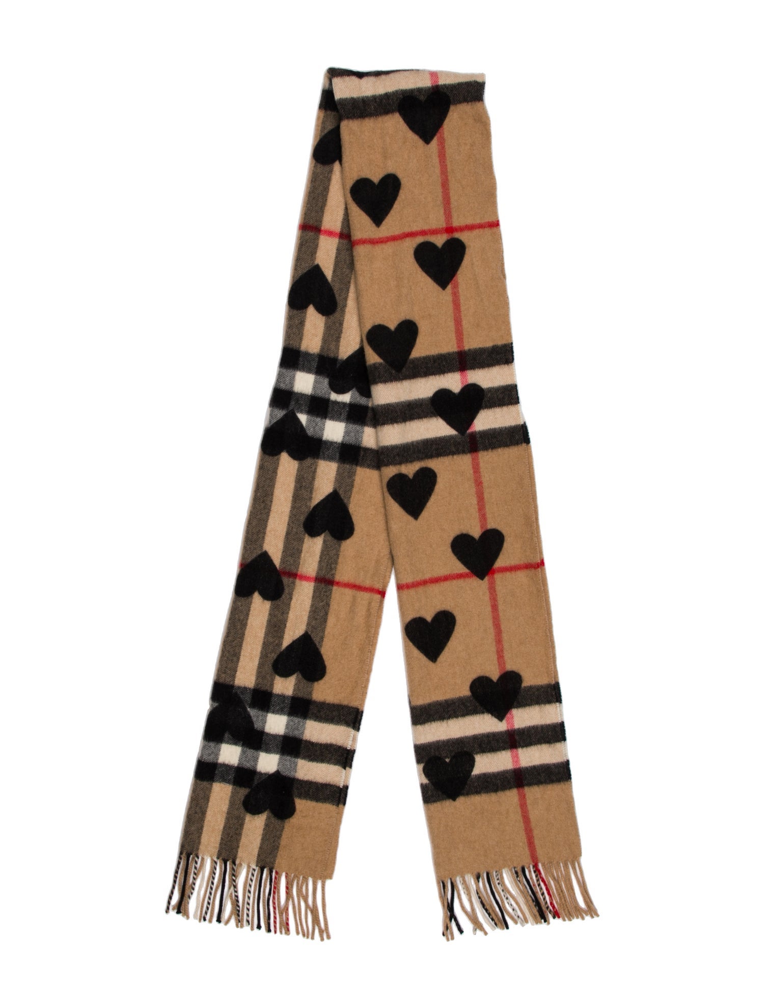 Burberry Cashmere Heart Check Scarf