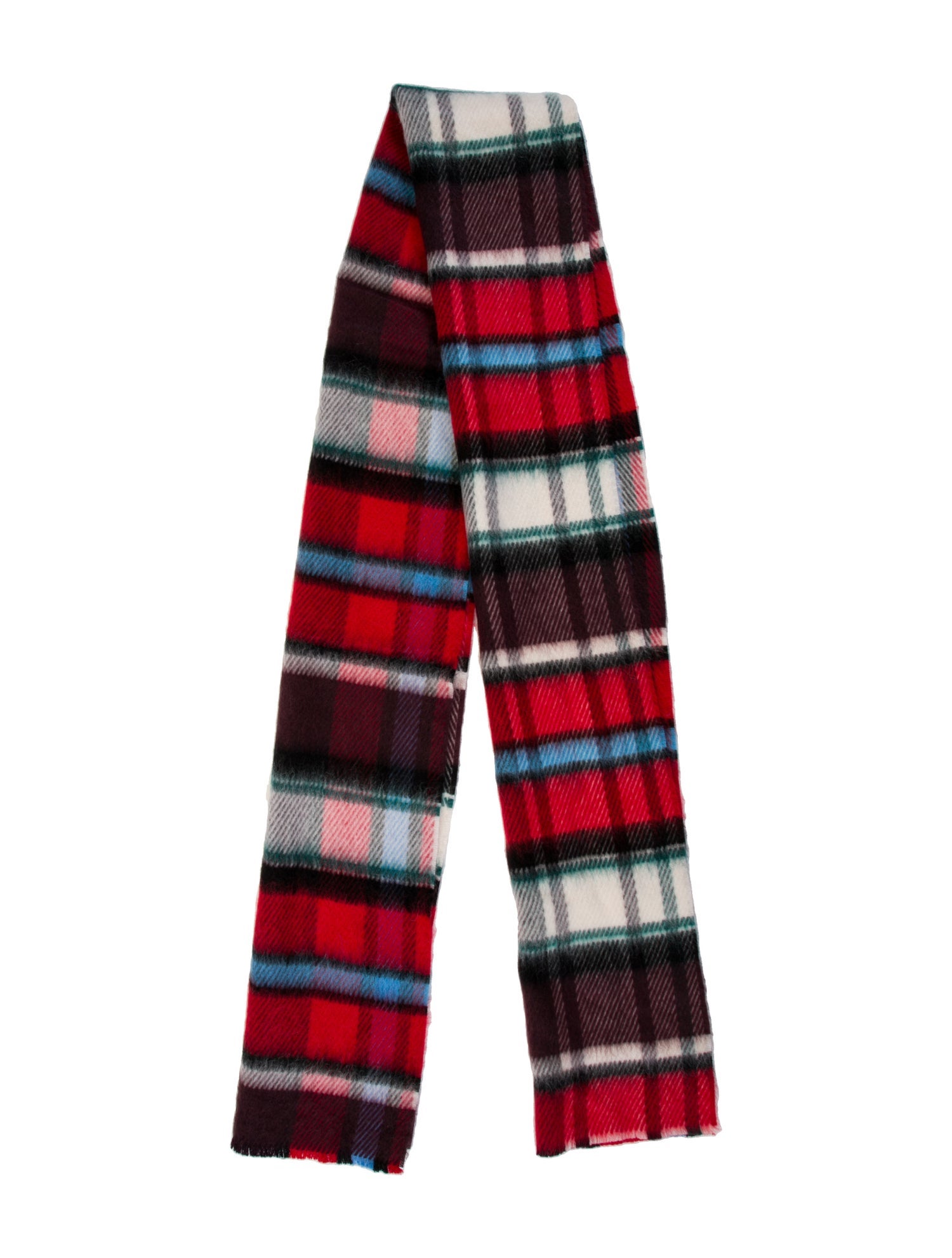 Burberry Wool Plaid Print Scarf
