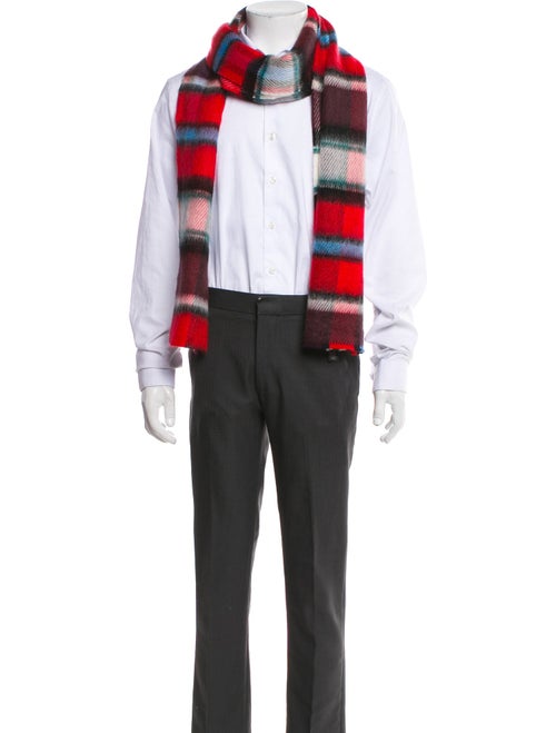 Burberry Wool Plaid Print Scarf