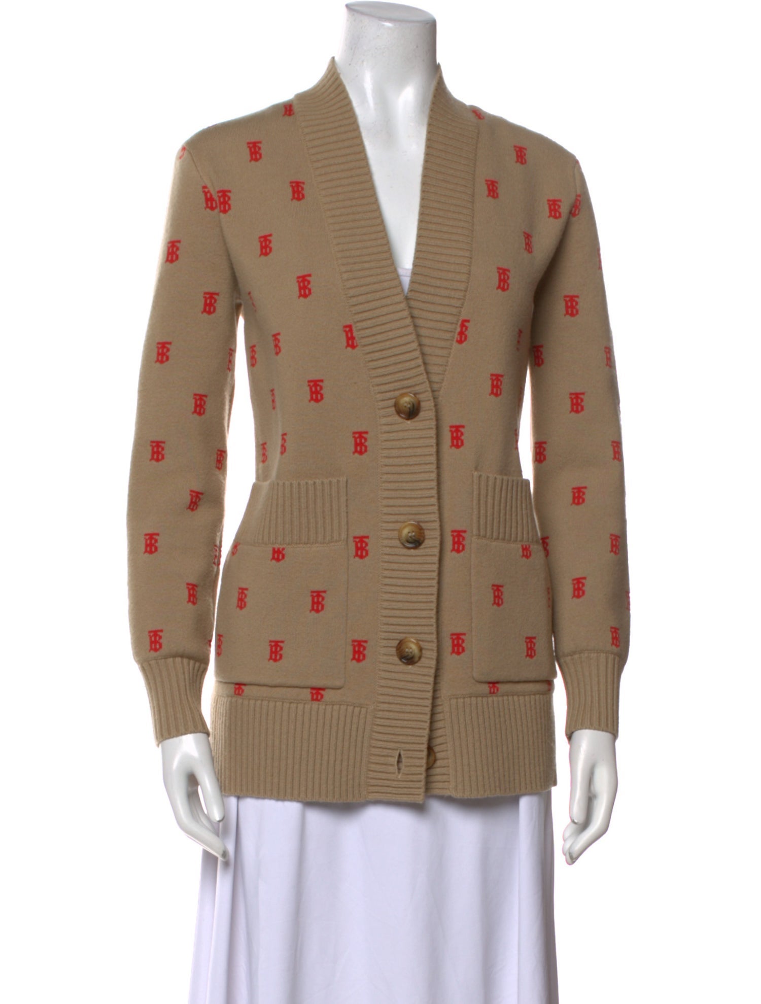 Burberry Printed V-Neck Sweater w/ Tags