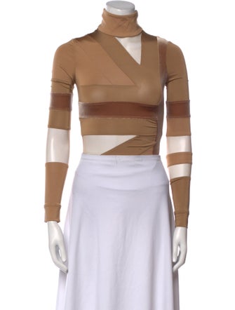 Burberry Turtleneck Long Sleeve Crop Top