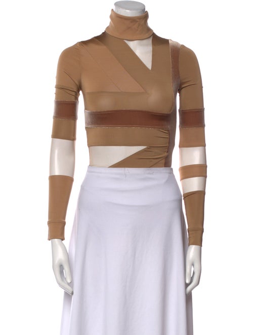 Burberry Turtleneck Long Sleeve Crop Top