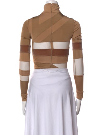 Burberry Turtleneck Long Sleeve Crop Top