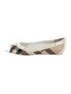 Burberry Nova Check Pattern Leather Trim Embellishment Ballet Flats