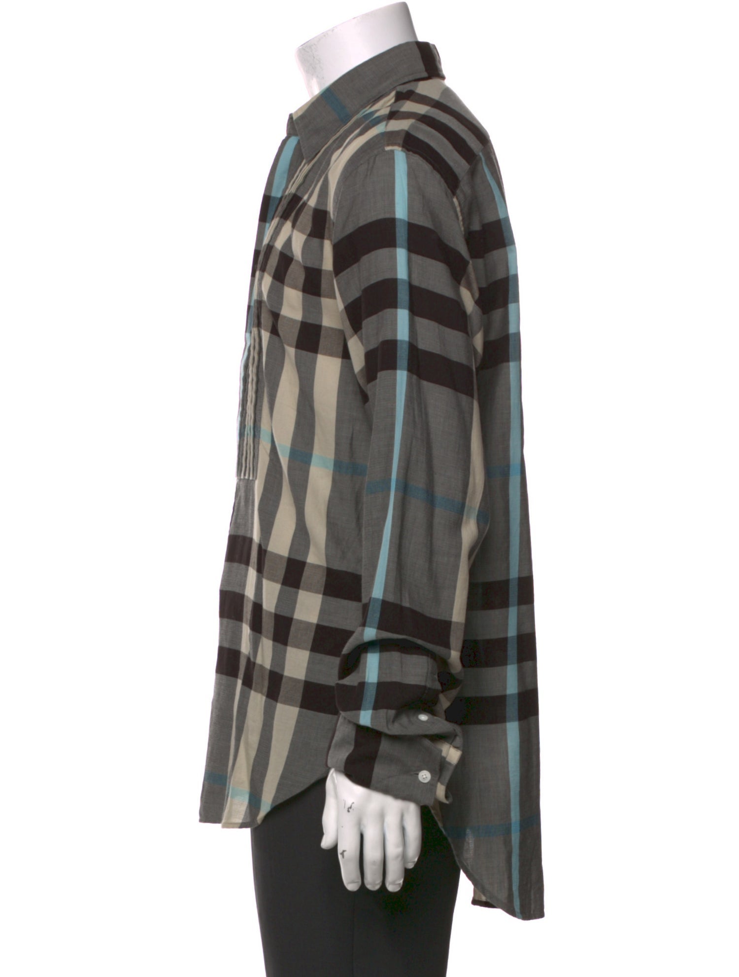 Burberry Exploded Check Pattern Long Sleeve Shirt