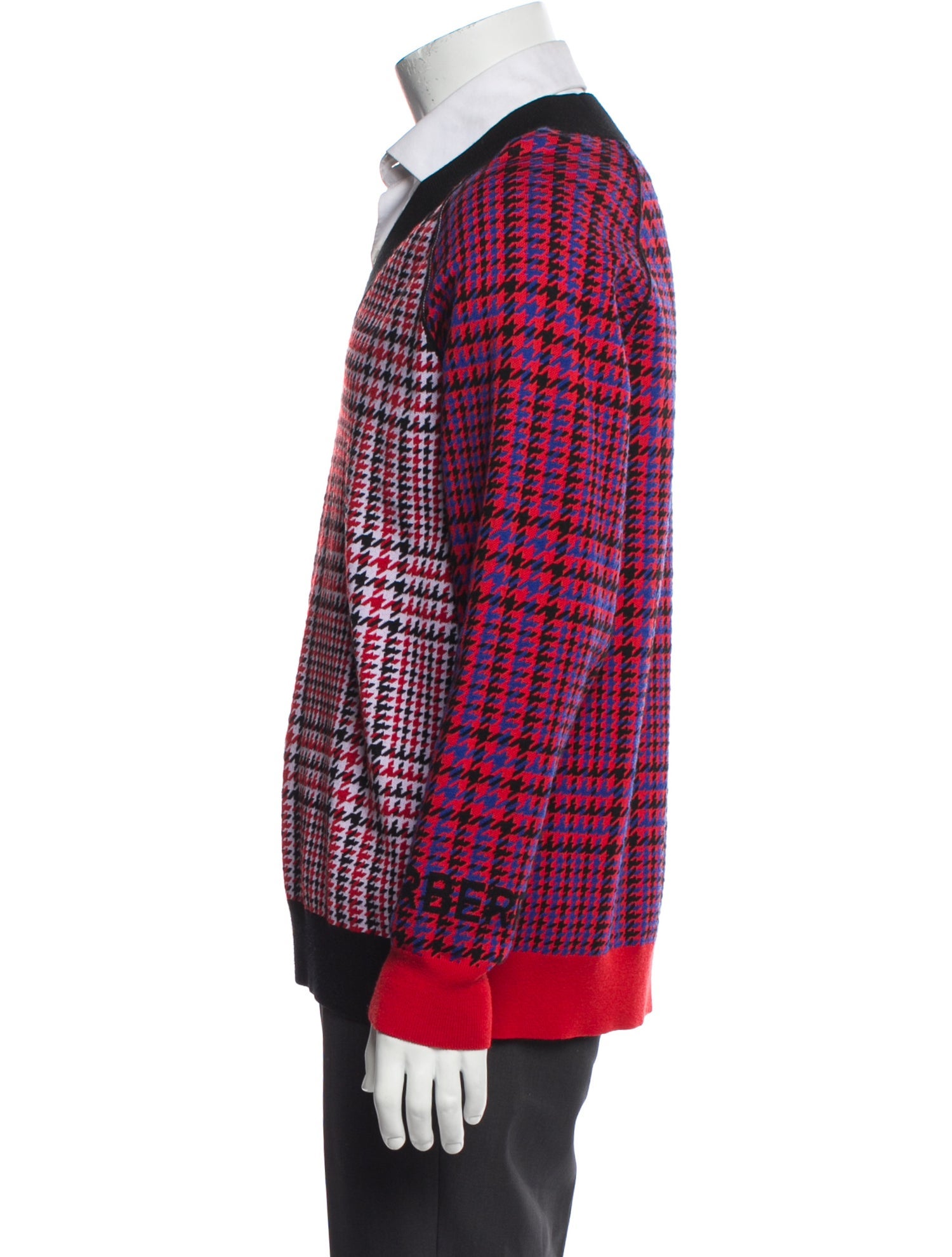 Burberry Merino Wool Plaid Print Pullover