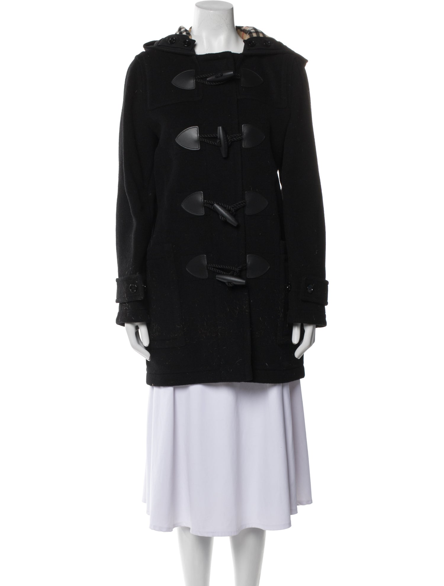 Burberry Wool Faux Fur Coat