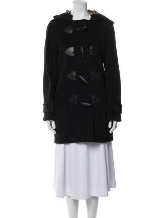 Burberry Wool Faux Fur Coat