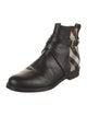 Burberry House Check Pattern Leather Chelsea Boots