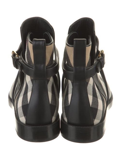 Burberry House Check Pattern Leather Chelsea Boots