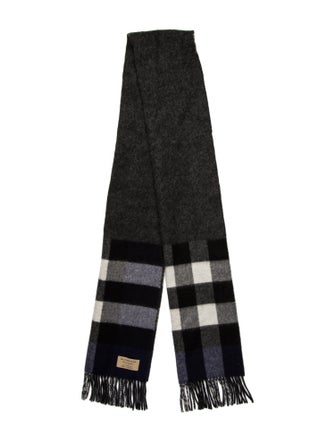 Burberry Cashmere Smoked Check Pattern Scarf
