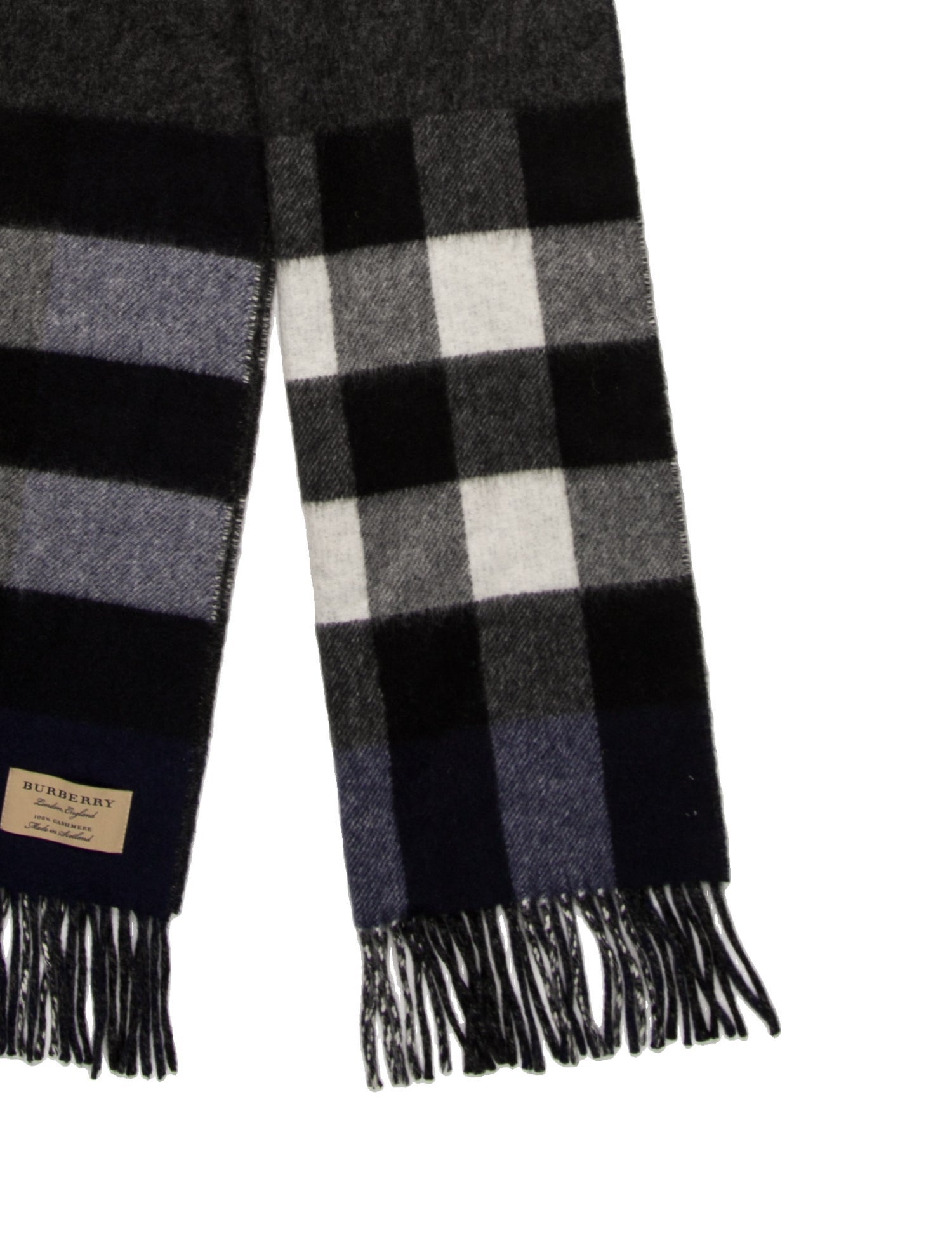 Burberry Cashmere Smoked Check Pattern Scarf