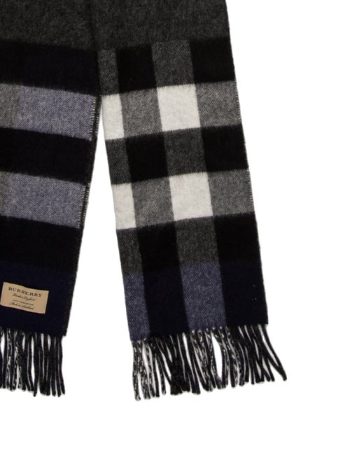 Burberry Cashmere Smoked Check Pattern Scarf