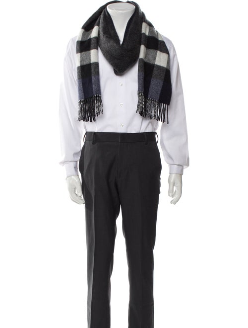 Burberry Cashmere Smoked Check Pattern Scarf