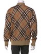 Burberry Wool Plaid Print Cardigan
