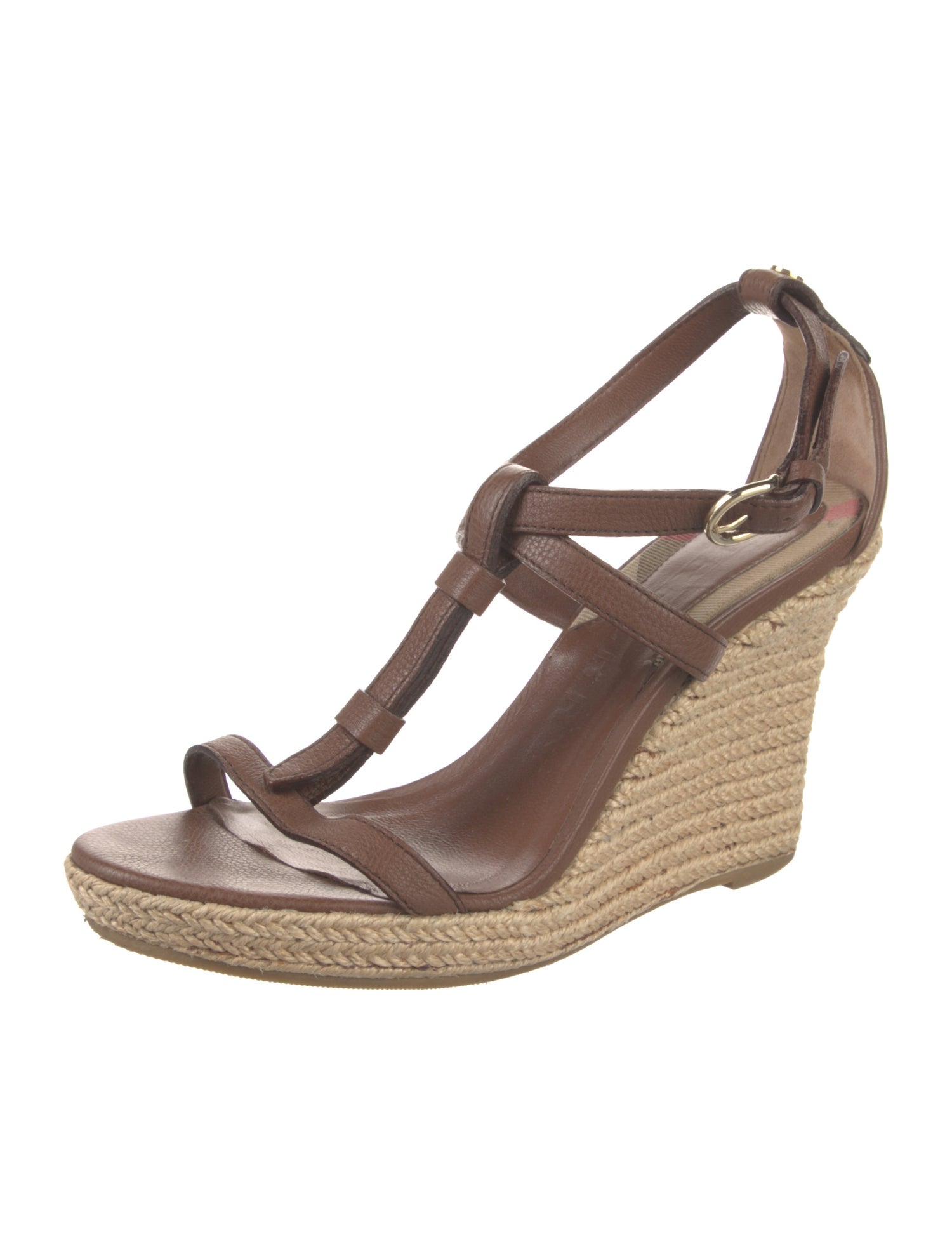 Burberry House Check Pattern Leather Espadrilles