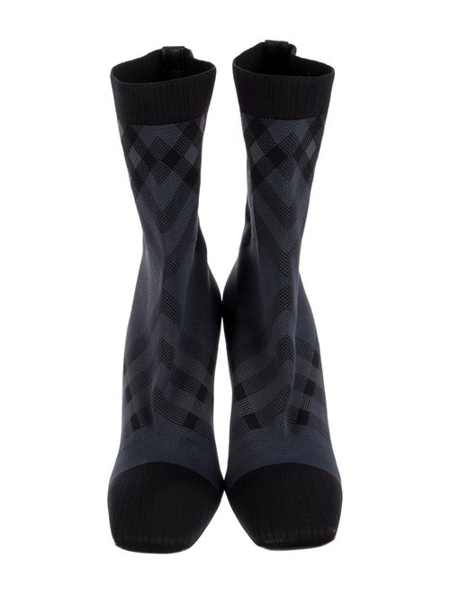 Burberry Plaid Print Sock Boots