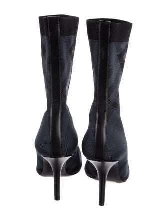 Burberry Plaid Print Sock Boots