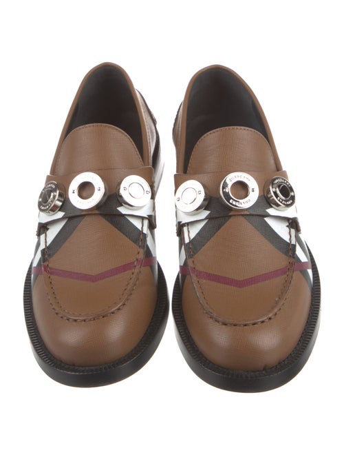 Burberry Leather Printed Loafers