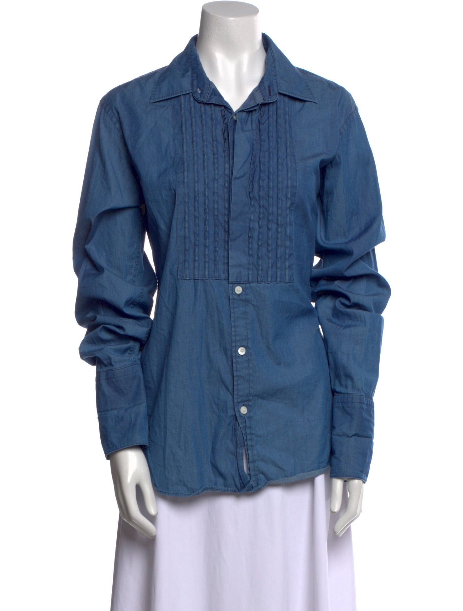 Burberry Long Sleeve Button-Up Top